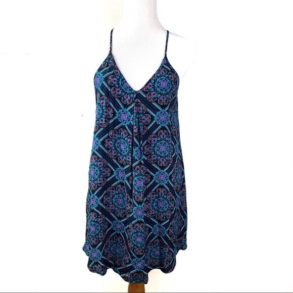 ASTR Green 1970’s Floral Geo Print Dress Size Small - Picture 3 of 8